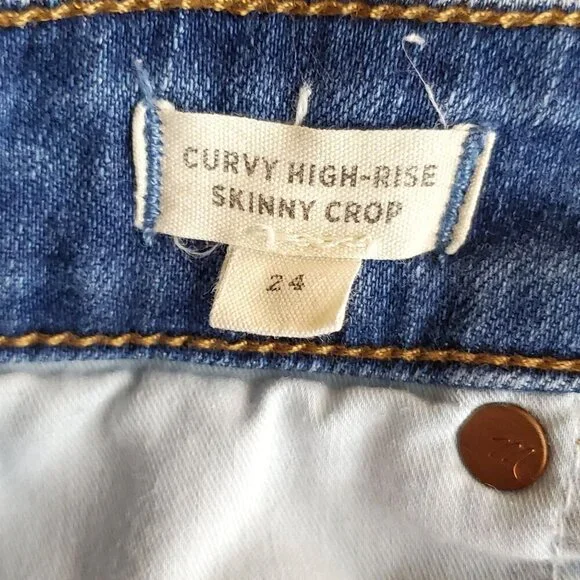 Madewell Womans Size 24 Curvy High-Rise Skinny Crop Jeans Denim 26x25 - Picture 6 of 15